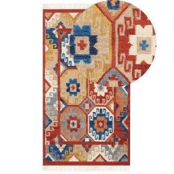 Dywan wełniany kilim 80 x 150 cm wielokolorowy LUSARAT