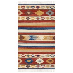 Dywan wełniany kilim 80 x 150 cm wielokolorowy JRARAT