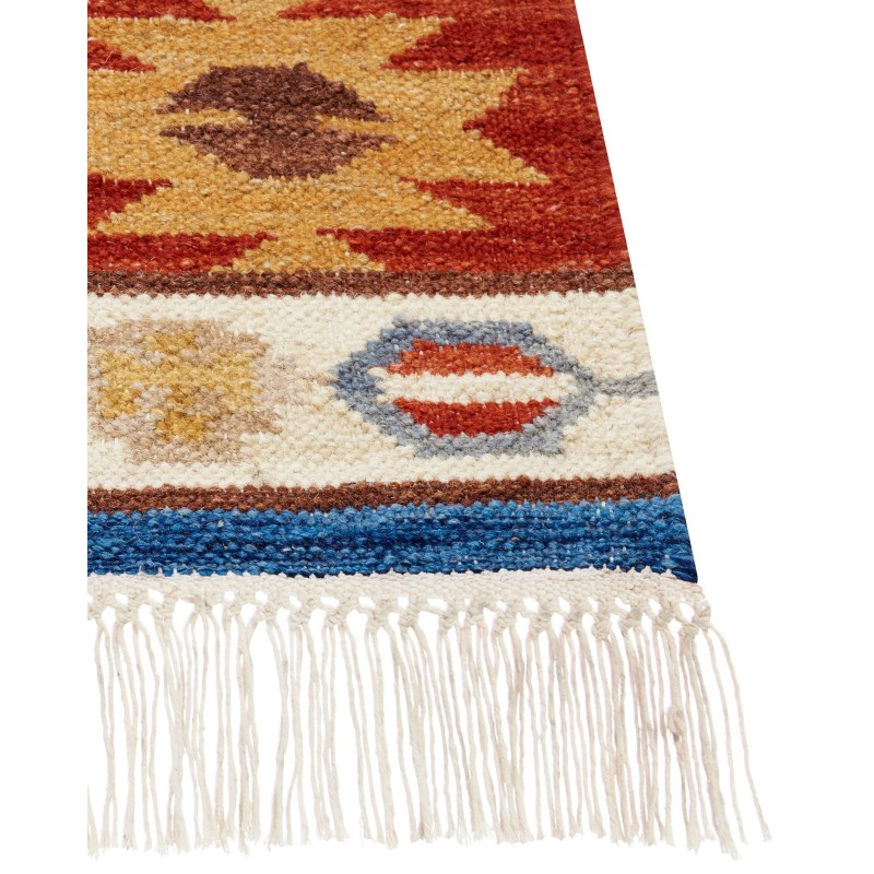 Dywan wełniany kilim 80 x 150 cm wielokolorowy JRARAT