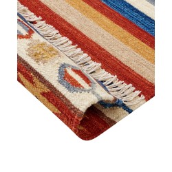 Dywan wełniany kilim 80 x 150 cm wielokolorowy JRARAT