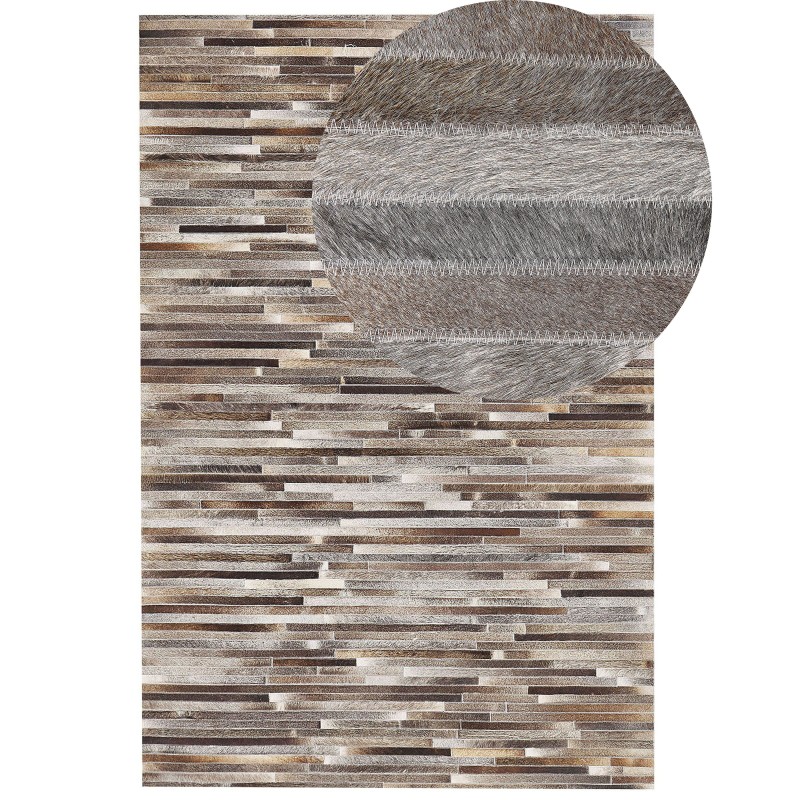 Dywan patchwork skórzany 140 x 200 cm wielokolorowy TUZLUCA