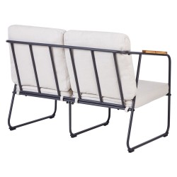 Zestaw ogrodowy ze stolikiem dla 4 osób VEZZANA Metal Jasnobeżowy