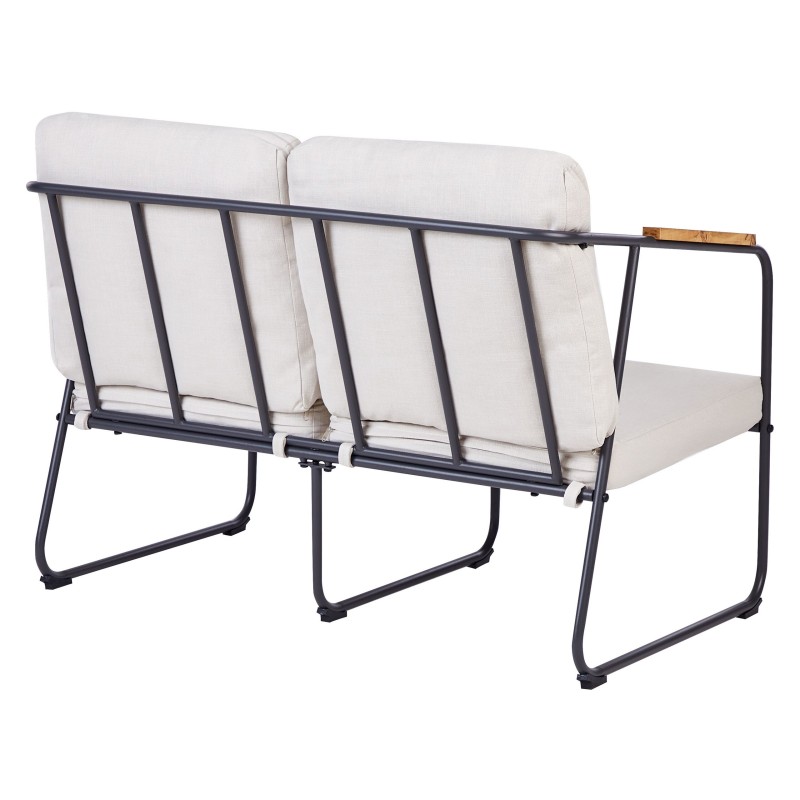 Zestaw ogrodowy ze stolikiem dla 4 osób VEZZANA Metal Jasnobeżowy