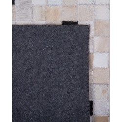 Dywan patchwork skórzany 160 x 230 cm czarno-beżowy ERFELEK