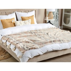 Koc YARSELI Bawełna 130 x 170 cm Beżowy