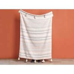 Koc YARSELI Bawełna 130 x 170 cm Beżowy