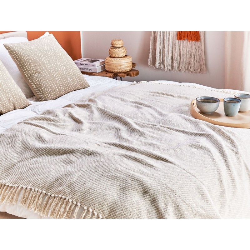 Koc YARSA Bawełna 125 x 150 cm Beżowy