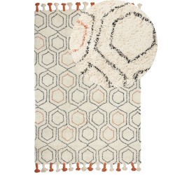 Dywan bawełniany 160 x 230 cm beżowo-pomarańczowy HAJIPUR