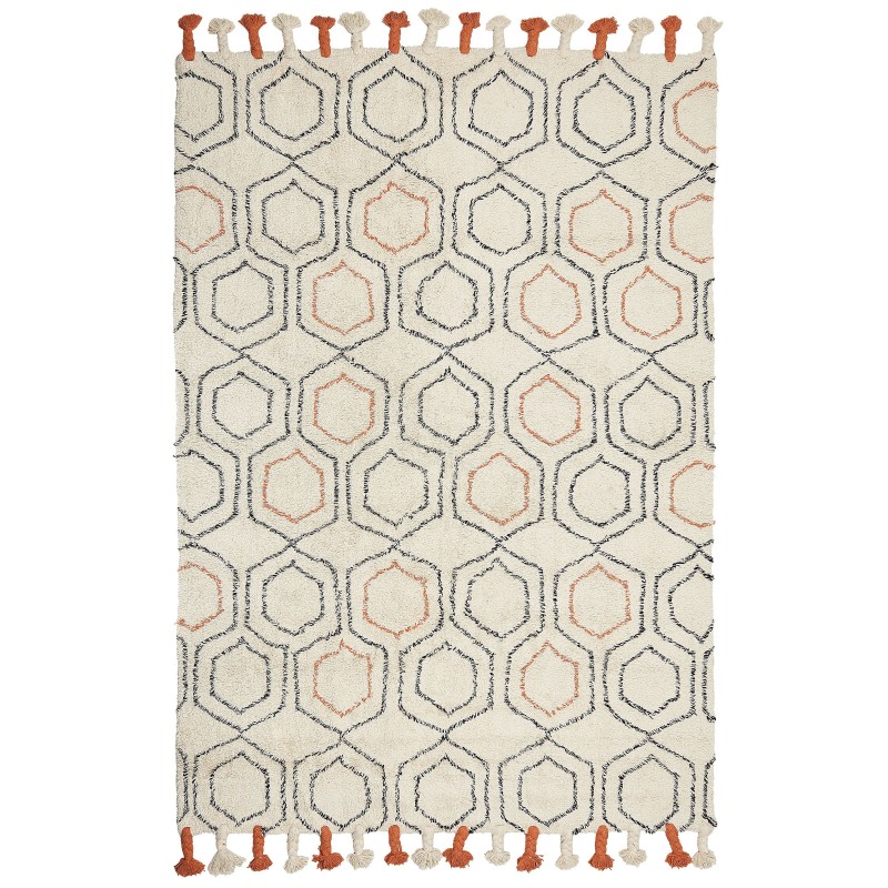 Dywan bawełniany 160 x 230 cm beżowo-pomarańczowy HAJIPUR