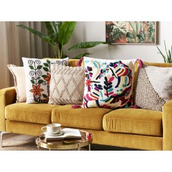 Poduszka dekoracyjna RAIGANJ Bawełna 50 x 50 cm Kolorowy Wzór abstrakcyjny