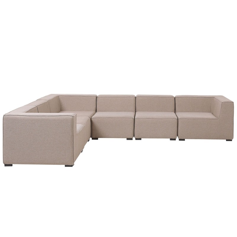 Narożnik ogrodowy z otomaną dla 7 osób AREZZO Prawostronny Modułowy Beżowy