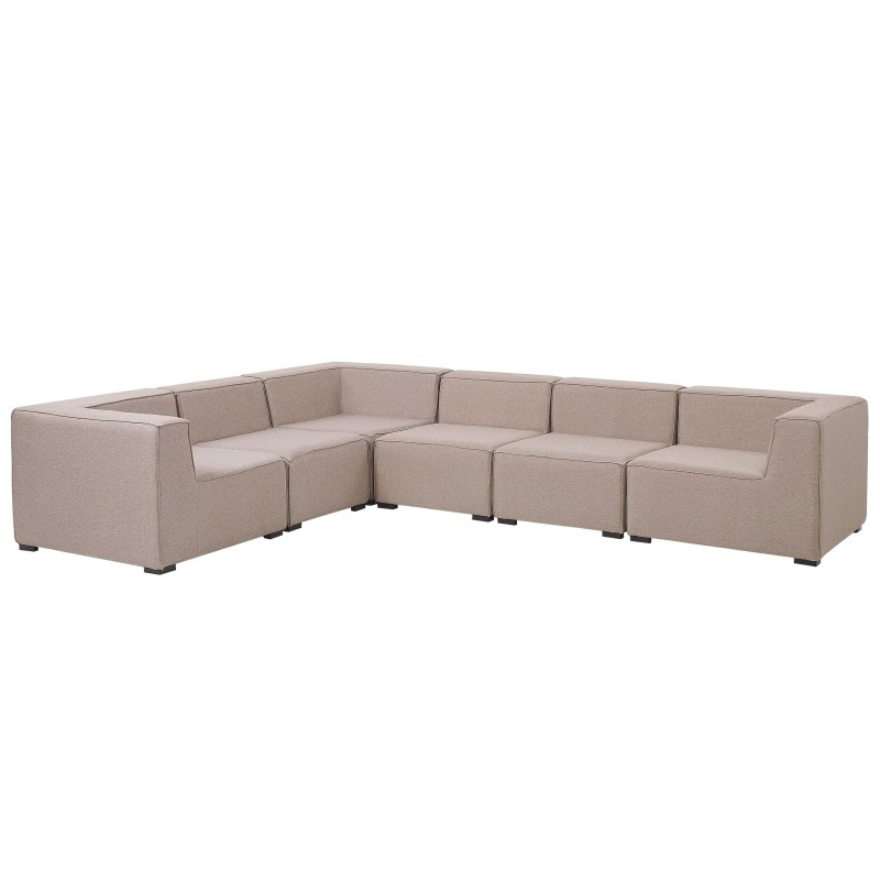 Narożnik ogrodowy z otomaną dla 7 osób AREZZO Prawostronny Modułowy Beżowy