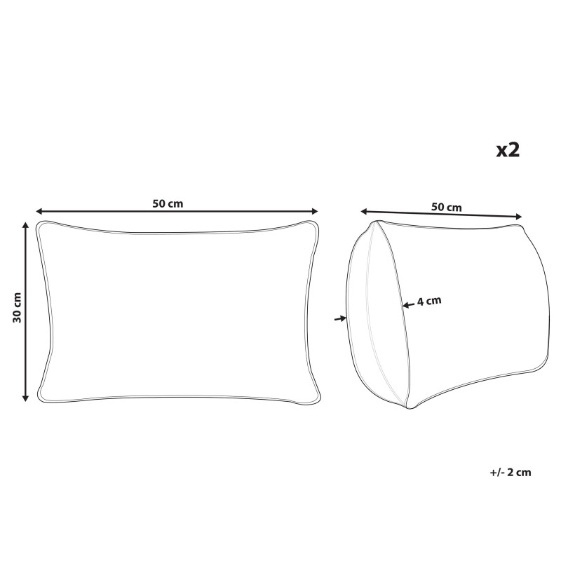 Zestaw 2 poduszek dekoracyjnych DAUR Bawełna 30 x 50 cm Biały Wzór geometryczny