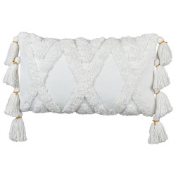 Zestaw 2 poduszek dekoracyjnych DAUR Bawełna 30 x 50 cm Biały Wzór geometryczny