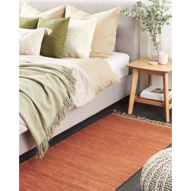Dywan z juty 80 x 150 cm czerwony LUNIA