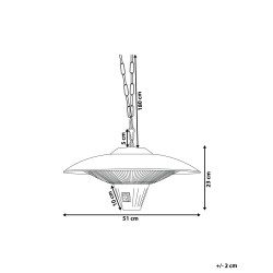 Promiennik na podczerwień wiszący KABA 1800 W Czarny