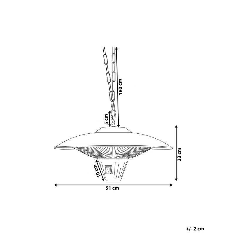 Promiennik na podczerwień wiszący KABA 1800 W Czarny