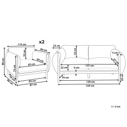 Zestaw ogrodowy dla 4 osób ESPERIA Metal Szary