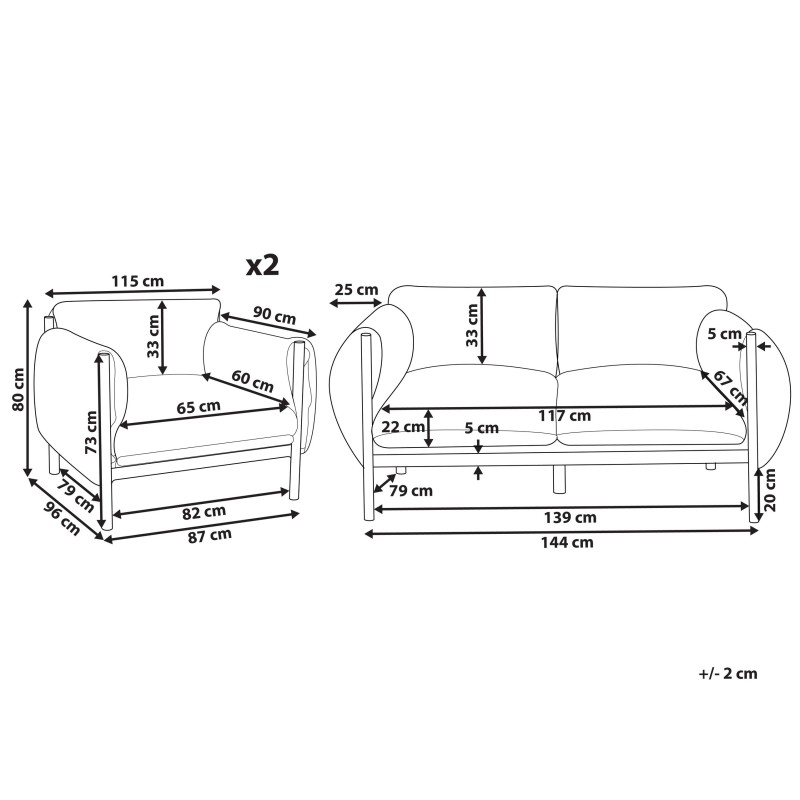 Zestaw ogrodowy dla 4 osób ESPERIA Metal Szary