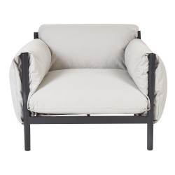 Zestaw ogrodowy dla 4 osób ESPERIA Metal Szary