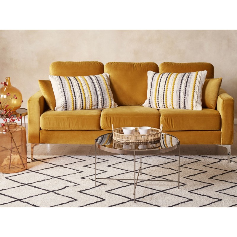 Zestaw 2 poduszek dekoracyjnych ARDISIA Bawełna 40 x 60 cm Jasnobeżowy W paski