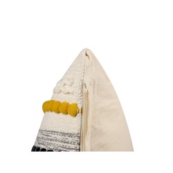 Zestaw 2 poduszek dekoracyjnych ARDISIA Bawełna 40 x 60 cm Jasnobeżowy W paski