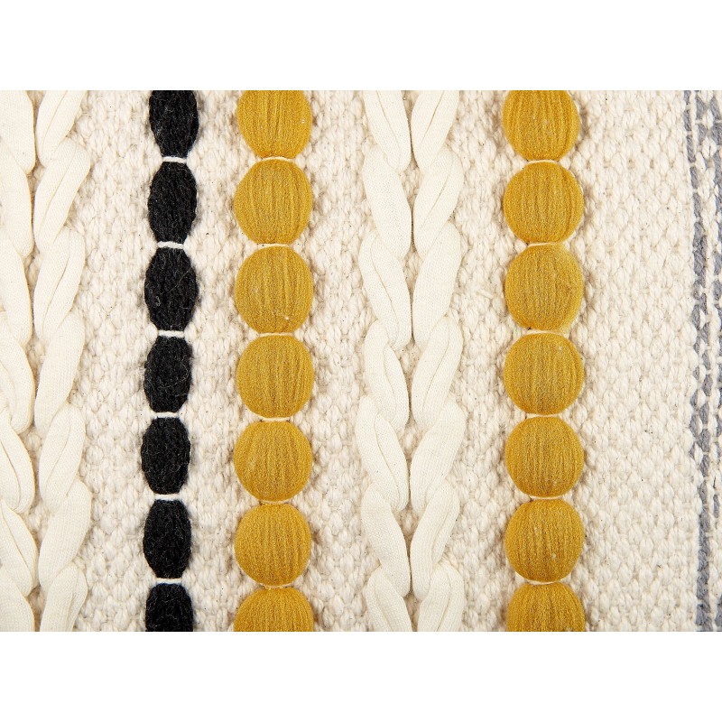 Zestaw 2 poduszek dekoracyjnych ARDISIA Bawełna 40 x 60 cm Jasnobeżowy W paski