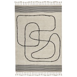Dywan bawełniany 160 x 230 cm beżowo-czarny DOKUZ