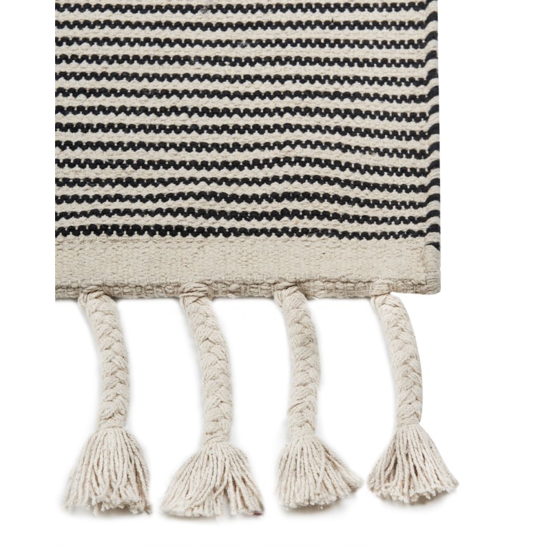 Dywan bawełniany 160 x 230 cm beżowo-czarny DOKUZ