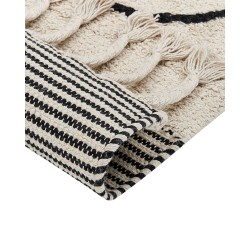 Dywan bawełniany 160 x 230 cm beżowo-czarny DOKUZ
