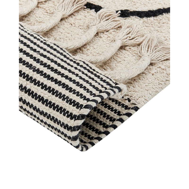 Dywan bawełniany 160 x 230 cm beżowo-czarny DOKUZ