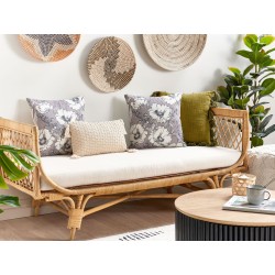 Zestaw 2 poduszek dekoracyjnych SOPHORA 45 x 45 cm Szary Wzór kwiatowy