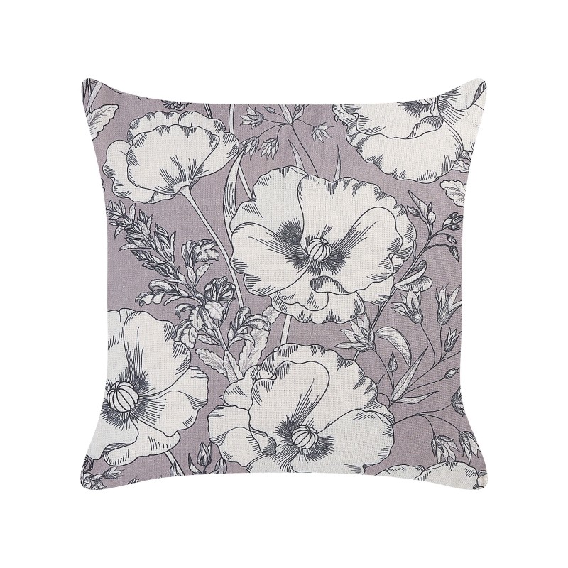 Zestaw 2 poduszek dekoracyjnych SOPHORA 45 x 45 cm Szary Wzór kwiatowy