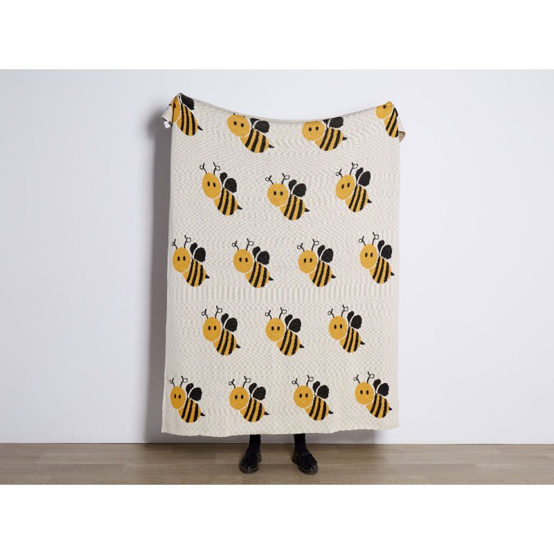 Koc DRAGAN Bawełna 130 x 170 cm Jasnobeżowy