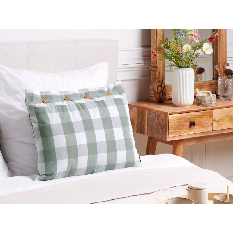 Poduszka dekoracyjna TAMNINE 40 x 60 cm Miętowy W kratkę