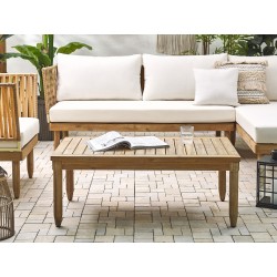 Zestaw ogrodowy ze stolikiem dla 4 osób CREMONA Lewostronny Drewno akacjowe Złamana biel