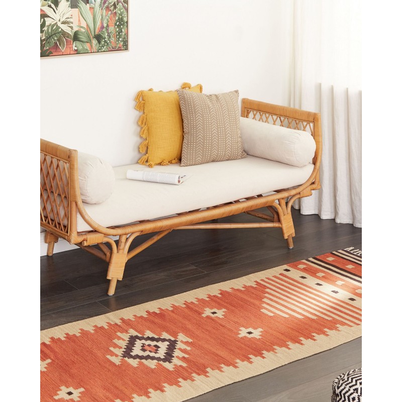 Dywan bawełniany kilim 80 x 300 cm pomarańczowy GAVAR