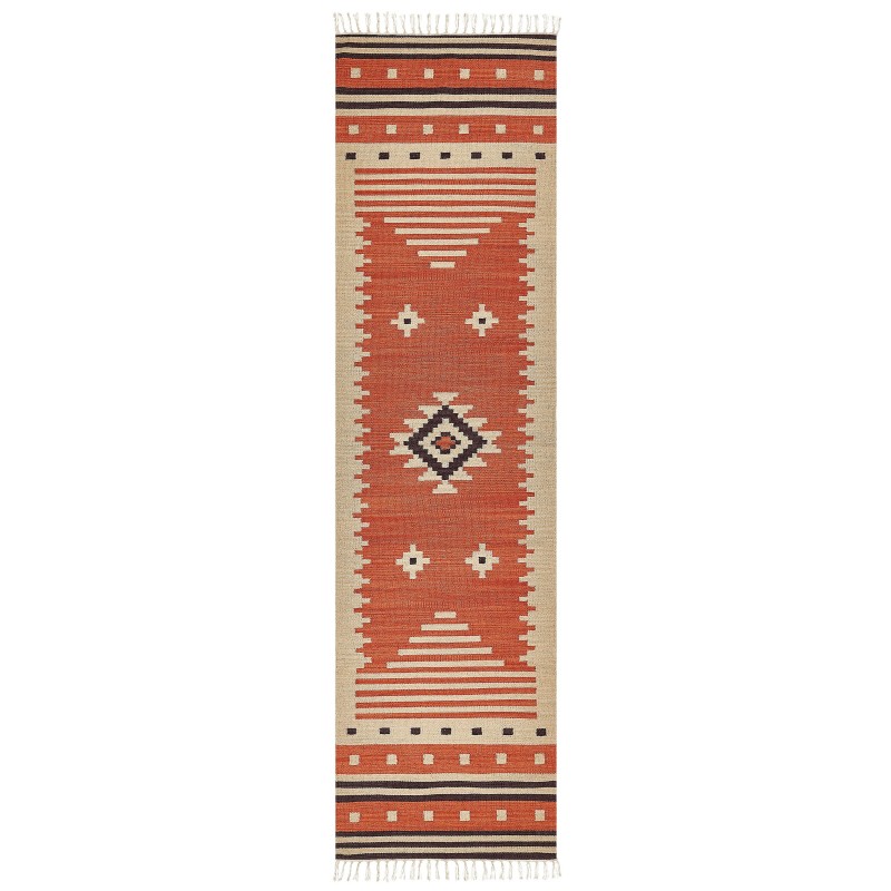 Dywan bawełniany kilim 80 x 300 cm pomarańczowy GAVAR