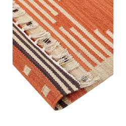 Dywan bawełniany kilim 80 x 300 cm pomarańczowy GAVAR
