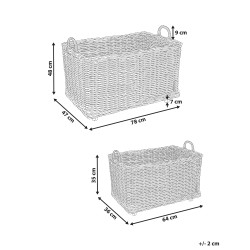 Zestaw 2 koszy KITIM Z kółkami Rattan Naturalny