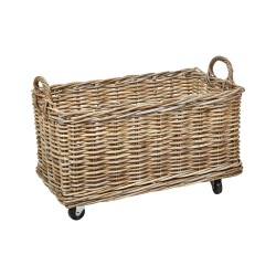 Zestaw 2 koszy KITIM Z kółkami Rattan Naturalny