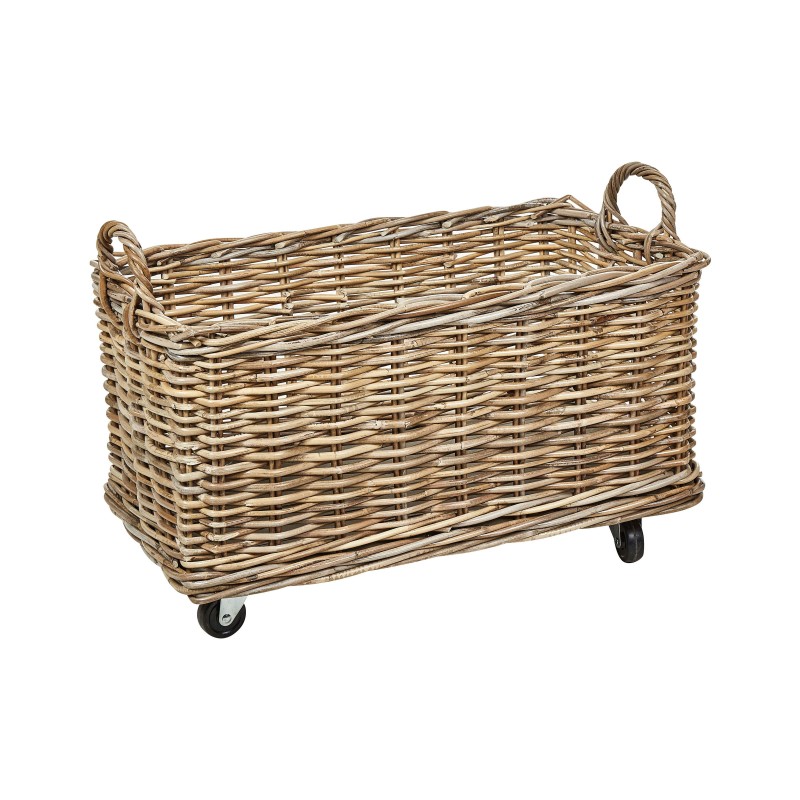 Zestaw 2 koszy KITIM Z kółkami Rattan Naturalny