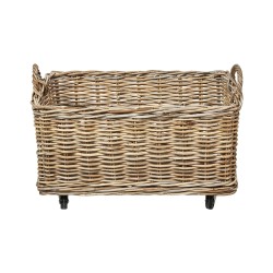 Zestaw 2 koszy KITIM Z kółkami Rattan Naturalny