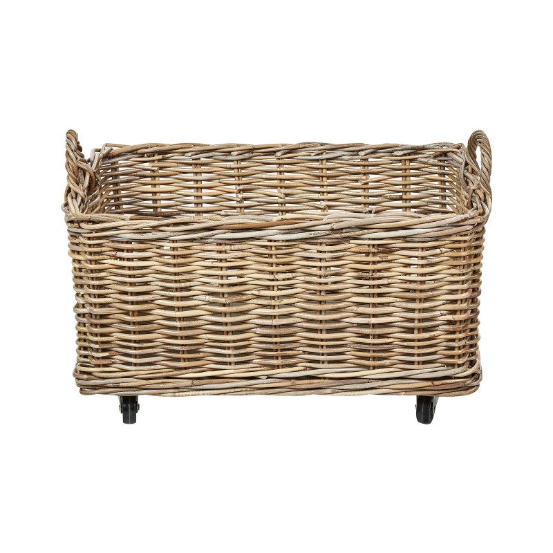 Zestaw 2 koszy KITIM Z kółkami Rattan Naturalny