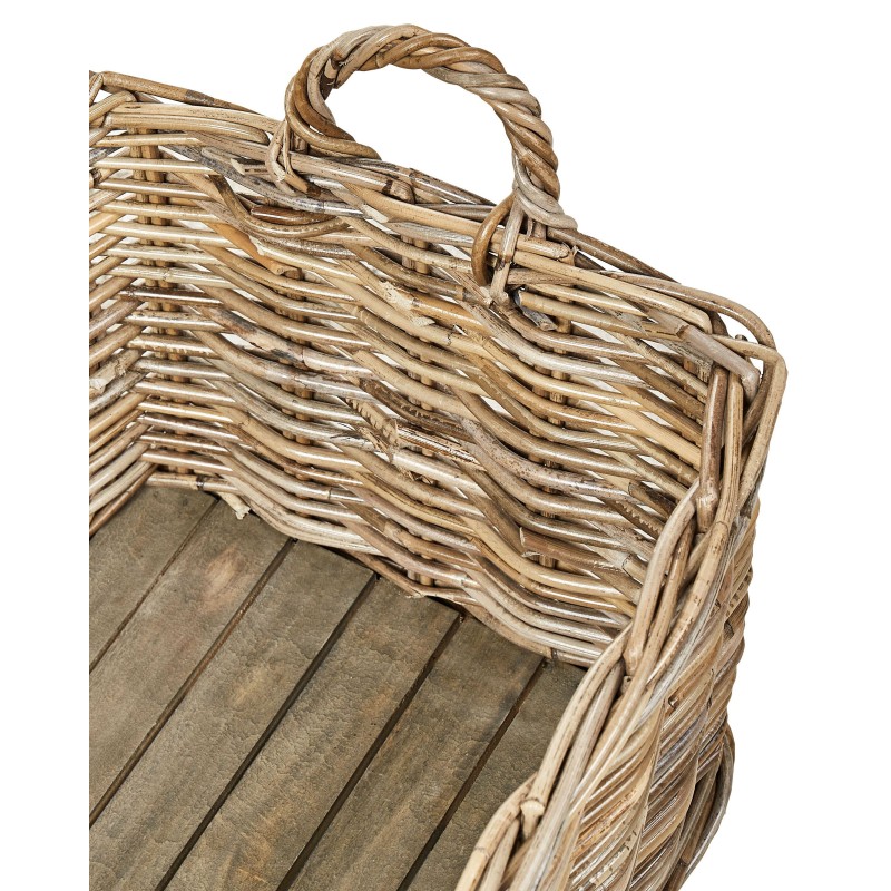 Zestaw 2 koszy KITIM Z kółkami Rattan Naturalny