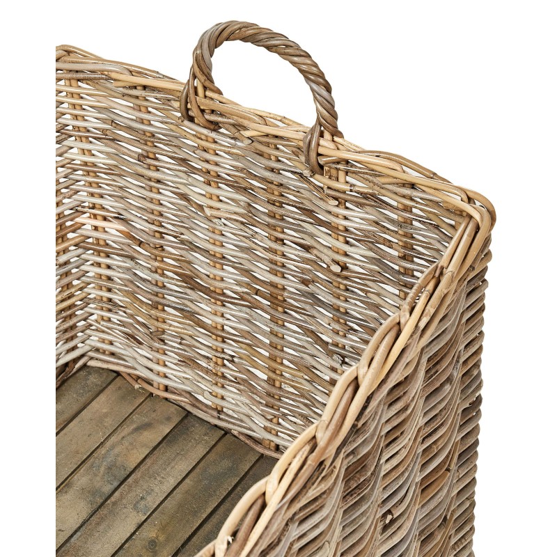 Zestaw 2 koszy KITIM Z kółkami Rattan Naturalny