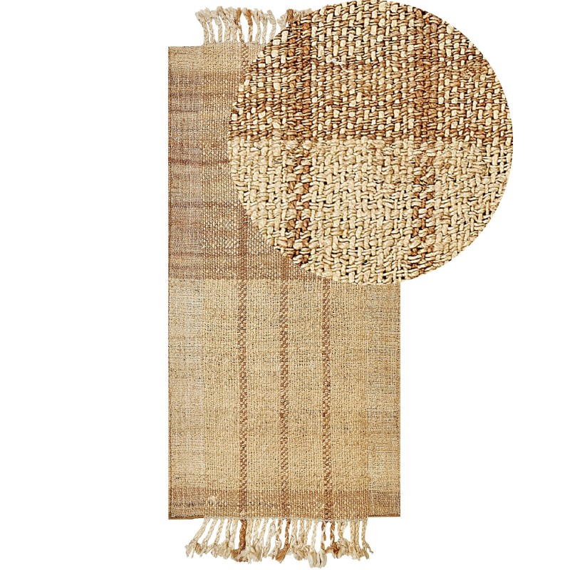 Dywan z juty 80 x 150 cm beżowy KARKIN