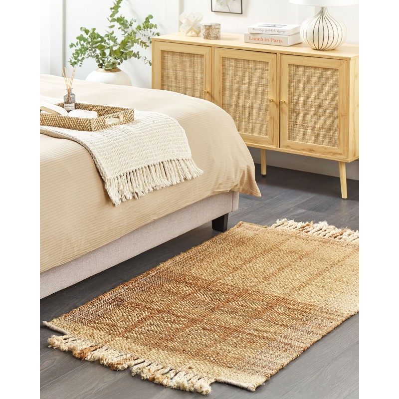 Dywan z juty 80 x 150 cm beżowy KARKIN