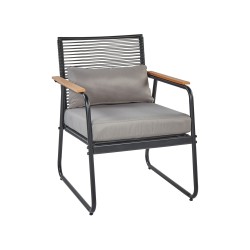 Zestaw ogrodowy ze stolikiem dla 4 osób POMONTE Metal Czarny