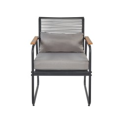 Zestaw ogrodowy ze stolikiem dla 4 osób POMONTE Metal Czarny